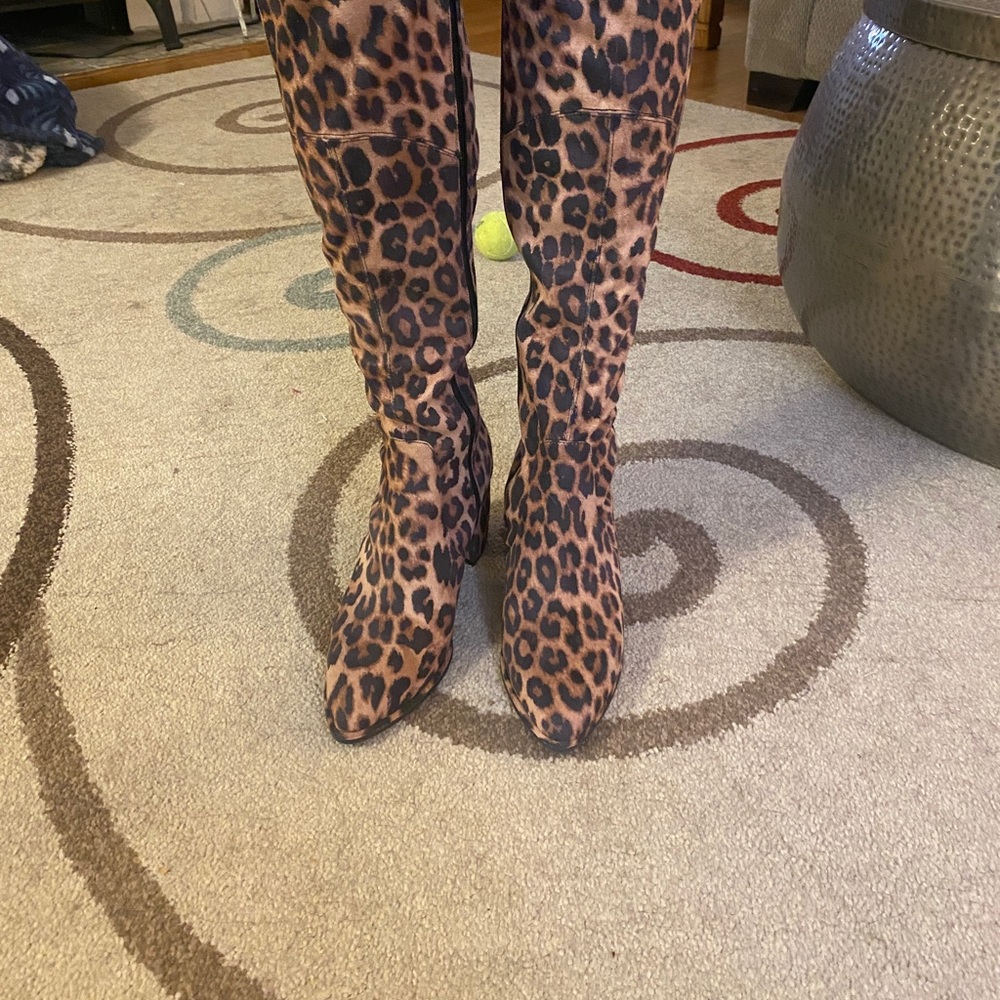 Leopard print boots